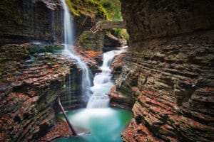 Waterfalls at Glen Watkins State Park in the Finger Lakes Region of New York